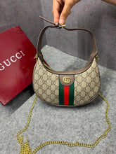Gucci Ophidia Half Moon Small Brown Supreme Canvas Bag With OG Box Dust Cover & Carry Bag 838463 Brown