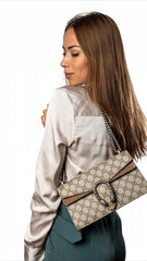 Gucci Dionysus GG Supreme Coated Shoulder Bag With OG Box Dust Cover & Carry Bag 50247 Apricot Khakhi