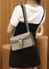Gucci Dionysus GG Supreme Coated Shoulder Bag With OG Box Dust Cover & Carry Bag 50247 Apricot Khakhi