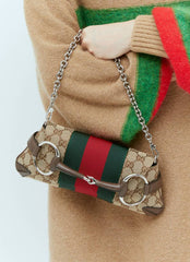 Gucci Beige Horsebit Chain Shoulder Bag With OG Box Dust Cover Carry Bag 764339
