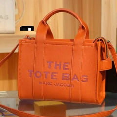 Marc Jacobs Medium The Tote Bag With OG Box & Dust Bag & Shoulder Strap (Orange - 460)