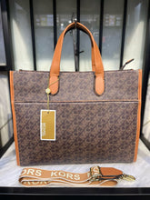 Michael Kors Gigi Mk Large Empire Signature Logo Tote With Dust Bag Coffee Brown 10087