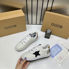 Golden Goose GGDB White Leather BallStar Sneakers With OG Box