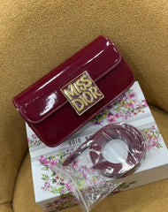 Miss Dior By Christian Dior Flap Cherry Red Bag With OG Double Box High Quality M2611 Cherry Red