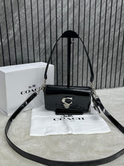 Coach Studio Baguette Black Patent Leather Shoulder Bag