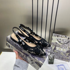 Dior Jadior SlingBack Mesh Transparent Flats For Her