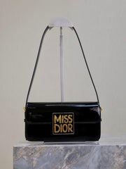 Miss Dior By Christian Dior Flap Black Bag With OG Double Box High Quality M2611 Black