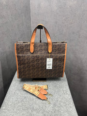 Michael Kors Gigi Mk Large Empire Signature Logo Tote With Dust Bag Coffee Brown 10087