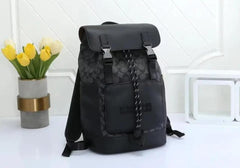 Coach Rivington Backpack Colorblock Black Black Signature Canvas Unisex Backpack With Dust Cover 058-1 Black Black