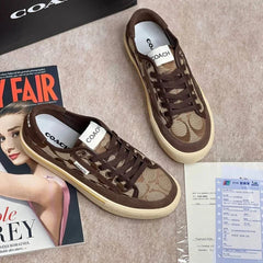 Coach CitySole Sneaker Brown Canvas For Women With OriginalBox