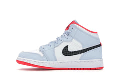 NIKE AIR JORDAN 1 MID HALF BLUE POLKA DOT SWOOSH