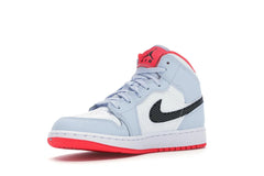 NIKE AIR JORDAN 1 MID HALF BLUE POLKA DOT SWOOSH