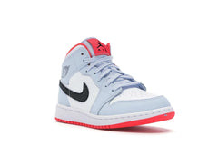 NIKE AIR JORDAN 1 MID HALF BLUE POLKA DOT SWOOSH