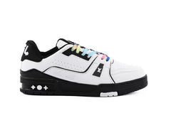 LOUIS VUITTON LEATHER TRAINER SNEAKERS 2021 WHITE BLACK