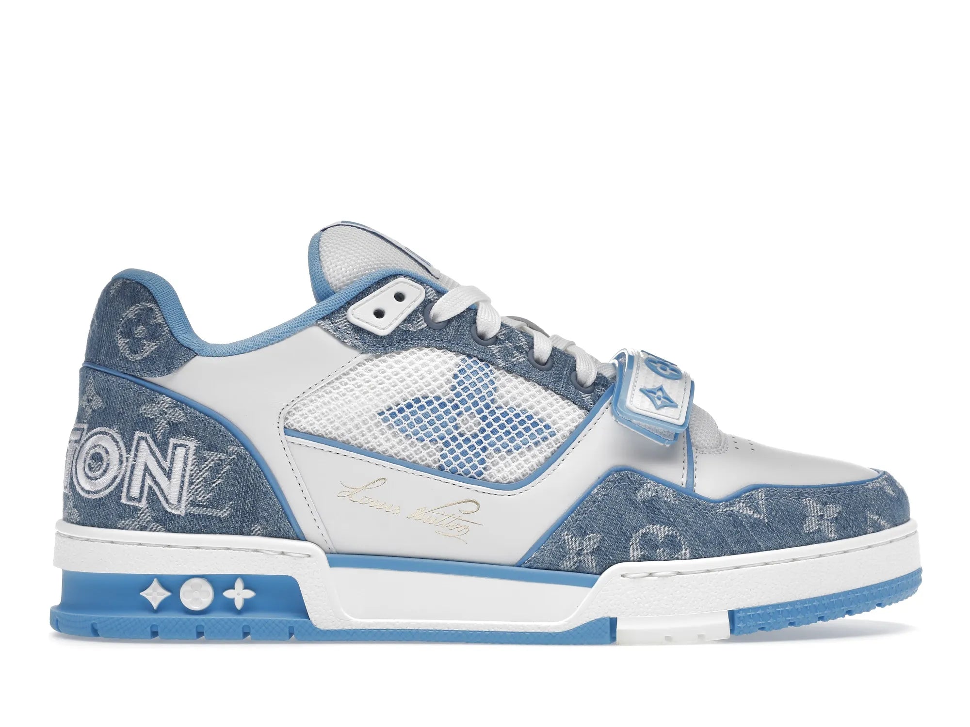 LOUIS VUITTON TRAINER VELCRO STRIPE MONOGRAM DENIM – Lebrouges