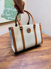 Tory Burch Blake Canvas Tote With Dust Bag TB608 Apricot Brown