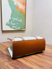 Tory Burch Blake Canvas Tote With Dust Bag TB608 Apricot Brown