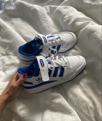 WMN Adidas forum low white royal blue for her