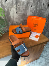 Hermes chypre sandal blue denim brown calfskin