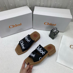 WMN Chloé Premium Woody Slides whit og box black