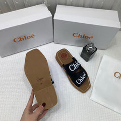 WMN Chloé Premium Woody Slides whit og box black