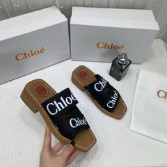 WMN Chloé Premium Woody Slides whit og box black