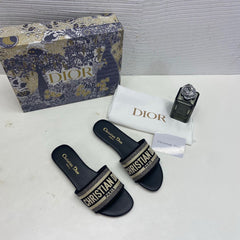 WMN Christian Dior Premium Dway Heeled Slide Sandals whit og box