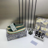 WMN Christian Dior Premium Green Sandals whit og box