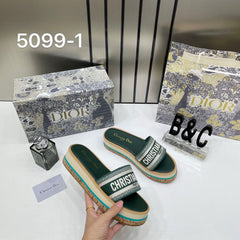 WMN Christian Dior Premium Green Sandals whit og box