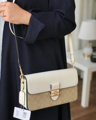 Coach Morgan 27 Shoulder Bag With OG Box & Dust Bag (5710 Apricot whiteBeige)