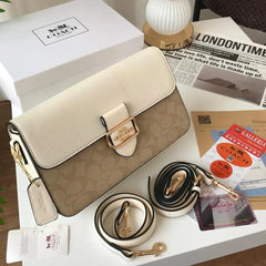 Coach Morgan 27 Shoulder Bag With OG Box & Dust Bag (5710 Apricot whiteBeige)