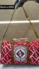 Fendi Duffle bag and Belt branding and inside Branding model