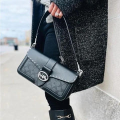 Coach Georgie Signature Shoulder Bag With OG Box & Dust Bag
