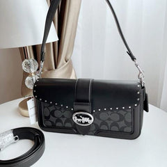Coach Georgie Signature Shoulder Bag With OG Box & Dust Bag