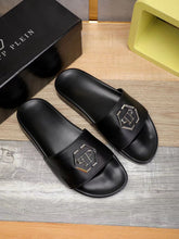 PHILIPP PLEIN LOGO LEATHER PREMIUM SLIDE