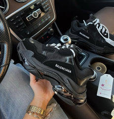 Balenciaga triple S black clear sole