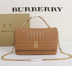 Burberry London Soft Leather Brown Shoulder Bag With OG Box & Dust Bag 8396 Brown