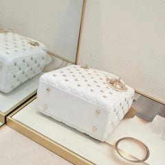 Dior Lady My ABC Cannage Butterfly Premium Quality With OG Box & Dus Bag (White 712)