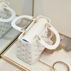 Dior Lady My ABC Cannage Butterfly Premium Quality With OG Box & Dus Bag (White 712)