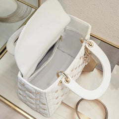 Dior Lady My ABC Cannage Butterfly Premium Quality With OG Box & Dus Bag (White 712)