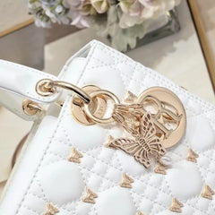 Dior Lady My ABC Cannage Butterfly Premium Quality With OG Box & Dus Bag (White 712)