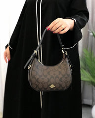 Coach Carmen Mini Crossbody In Signature Jacquard Coffee Ticket With OG Box & Dust Bag (2750)