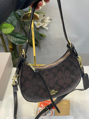 Coach Carmen Mini Crossbody In Signature Jacquard Coffee Ticket With OG Box & Dust Bag (2750)