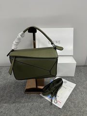 Loewe Puzzle Small Shoulder Bag With OG Box & Dust Bag (8627 D Army Green)
