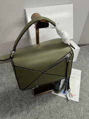 Loewe Puzzle Small Shoulder Bag With OG Box & Dust Bag (8627 D Army Green)