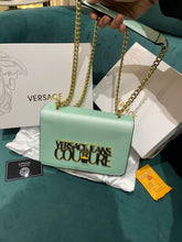 Versace Jeans Couture Saffiano Lock Crossbody Bag With OG Gift Box & Dust Bag (Pistachio Green - VA029)