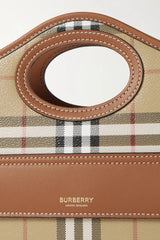 Burberry Mini Checkered Leather Tote Bag With OG Box & Dust Bag 2733 Lattice