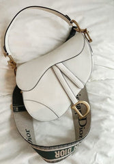 Dior Saddle Premium Leather White With OG Box & Dust Bag (White - 1026)
