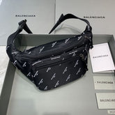 Balenciaga B28 Logo All Over Unisex Shoulder-Waist Bag With DustCover