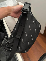 Balenciaga B28 Logo All Over Unisex Shoulder-Waist Bag With DustCover